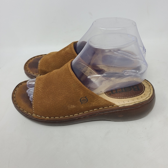 Born Womens Brown Nubuck Suede Slides Sz 8 EU 39 P - Picture 3 of 6